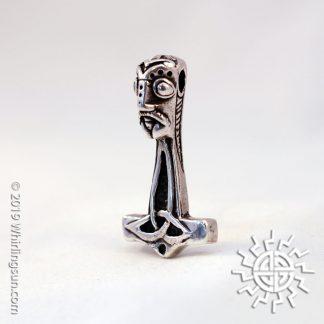 Sterling Silver Thor's hammer with face